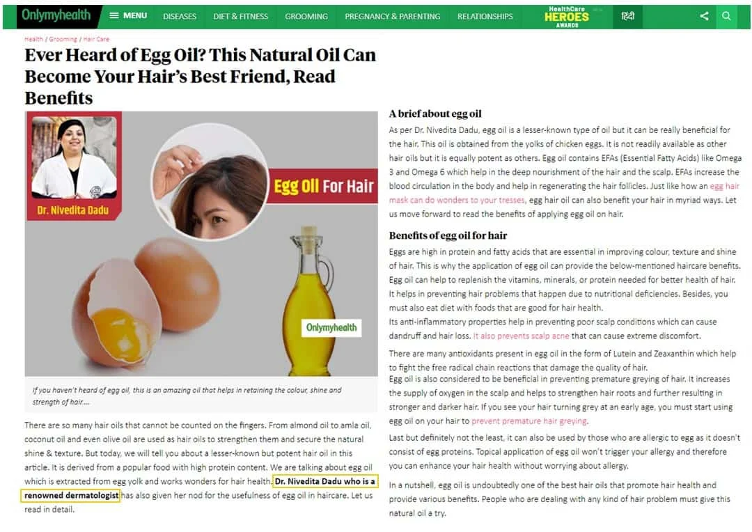 Benefits of egg oil